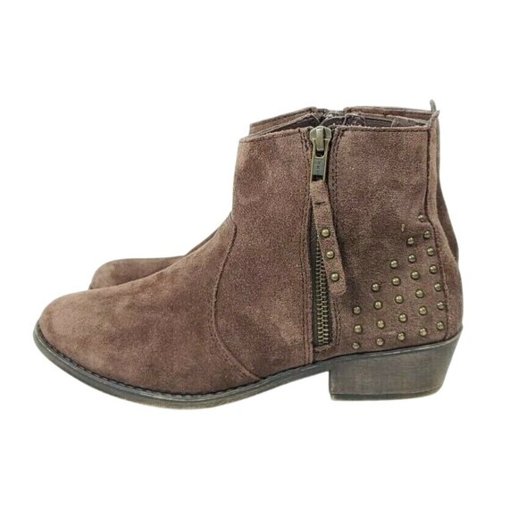 White Mountain Ankle Boots Women's Sz 7.5 Brown Suede Leather Uppers - Picture 4 of 7